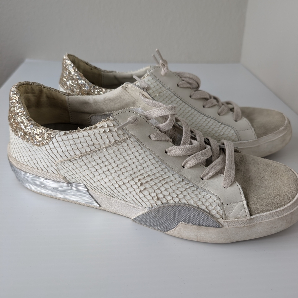 Dolce Vita Sneaker Women's White and Gold Sneakers